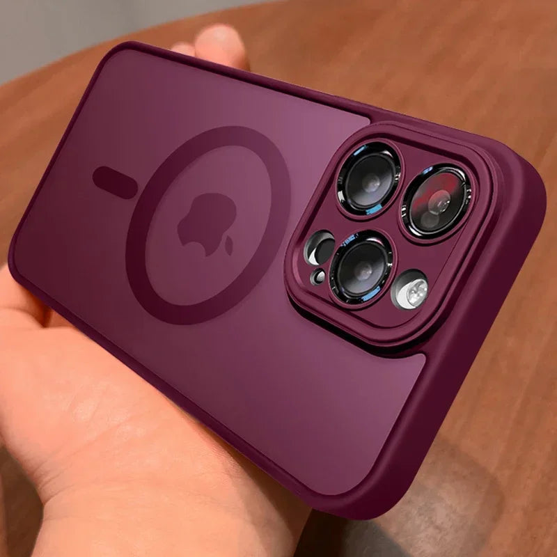 MagSafe Luxury Matte Translucent Armor Shockproof Case For iPhone