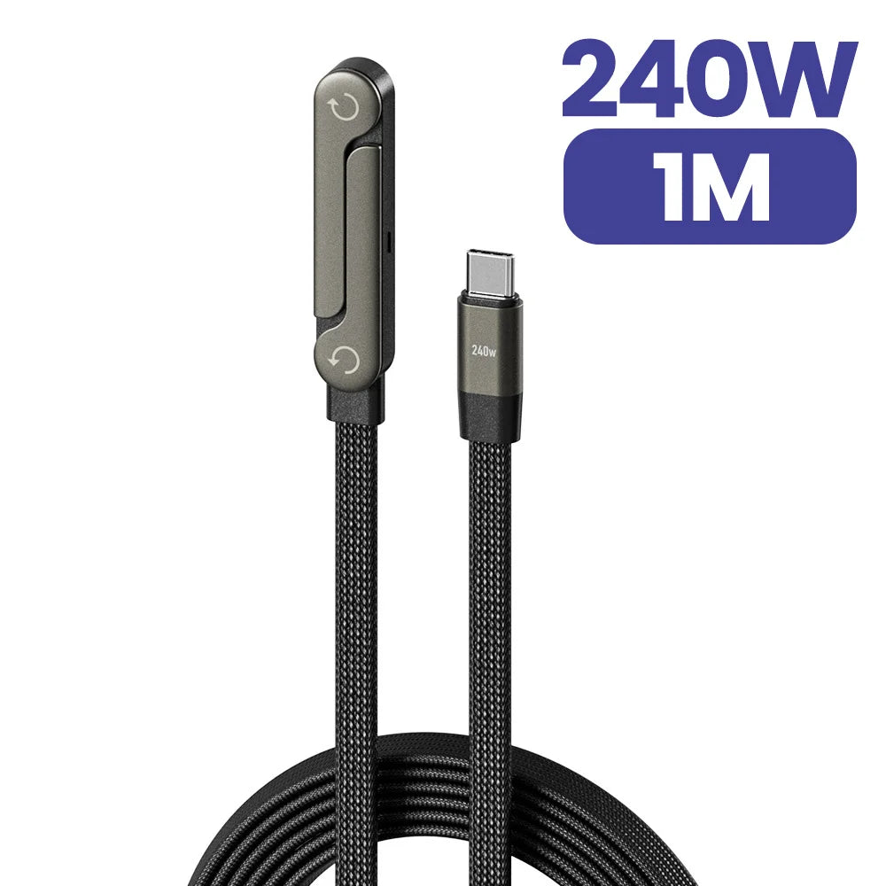 240W USB C to USB C Fast Charging Foldable Bracket Charging Cable