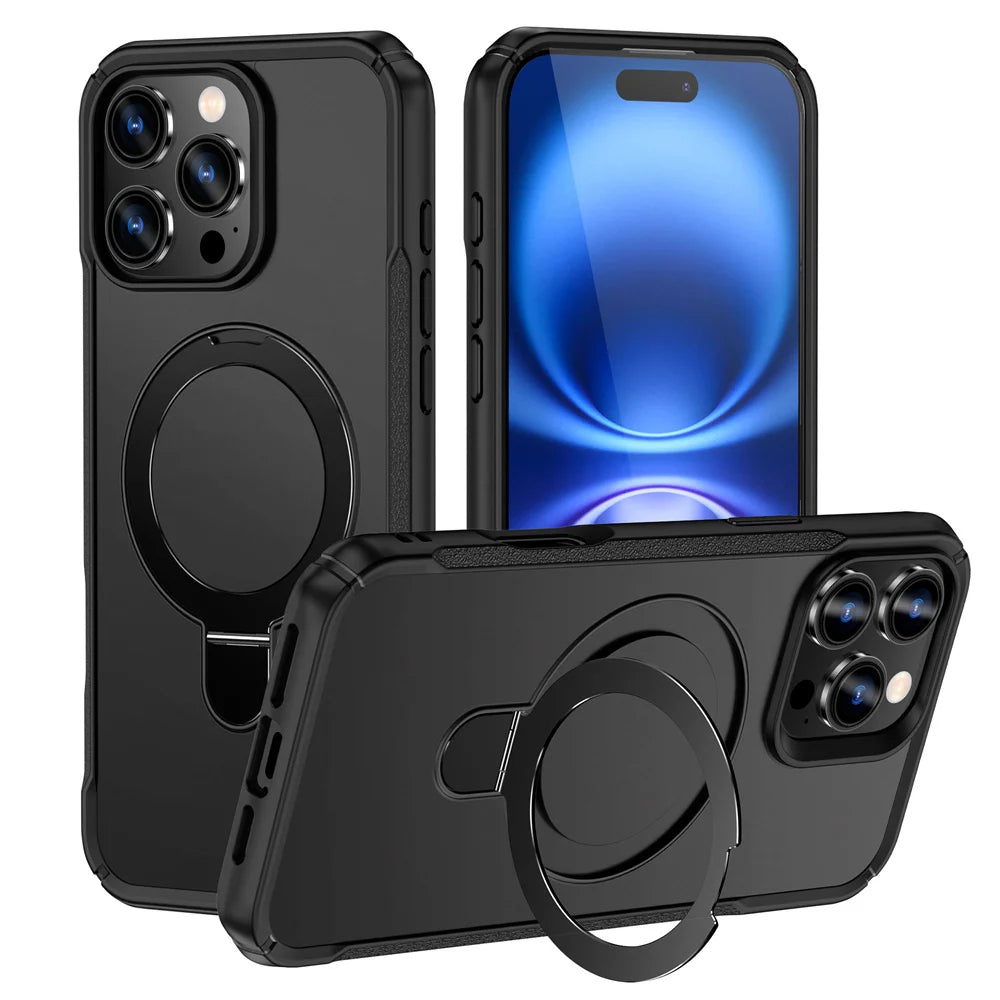 Fold MagSafe Stand Phone Case For iPhone Anti-slip Bumper Cover