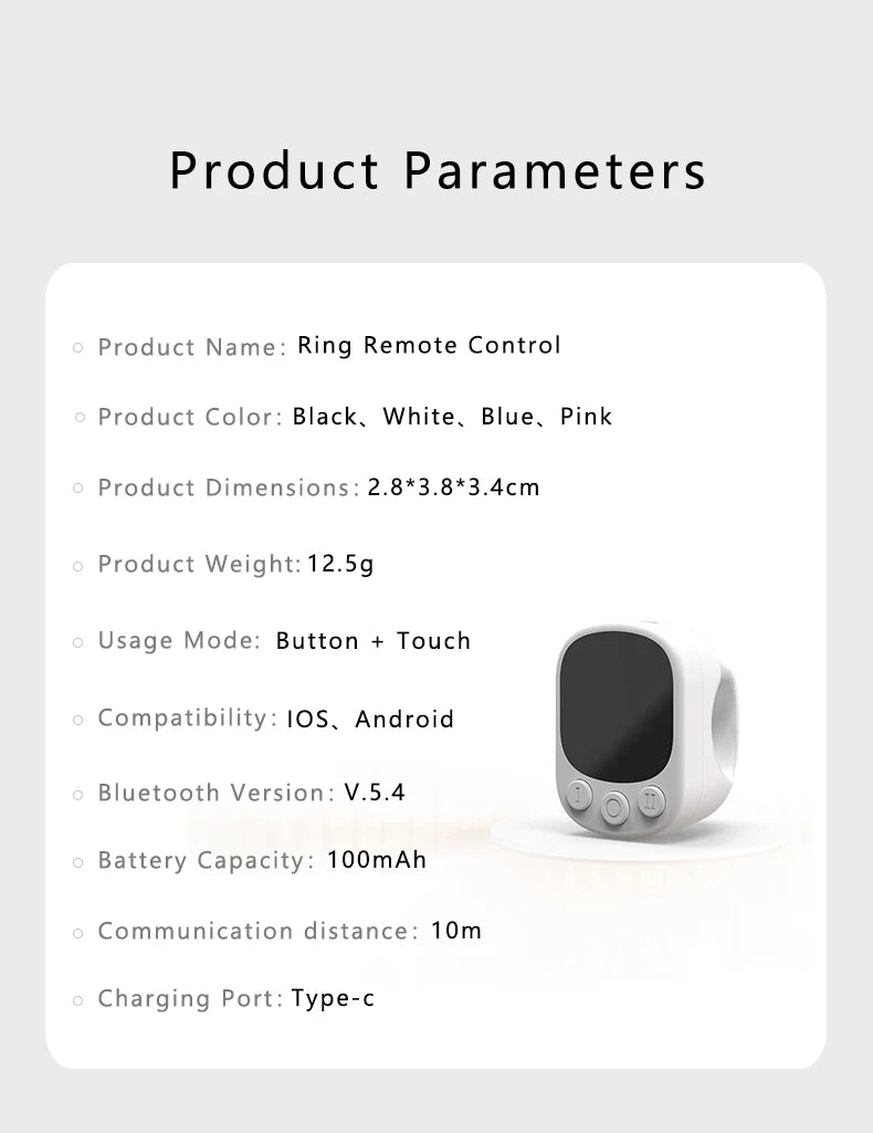 Mouse Ring Remote Control with Touchpad
