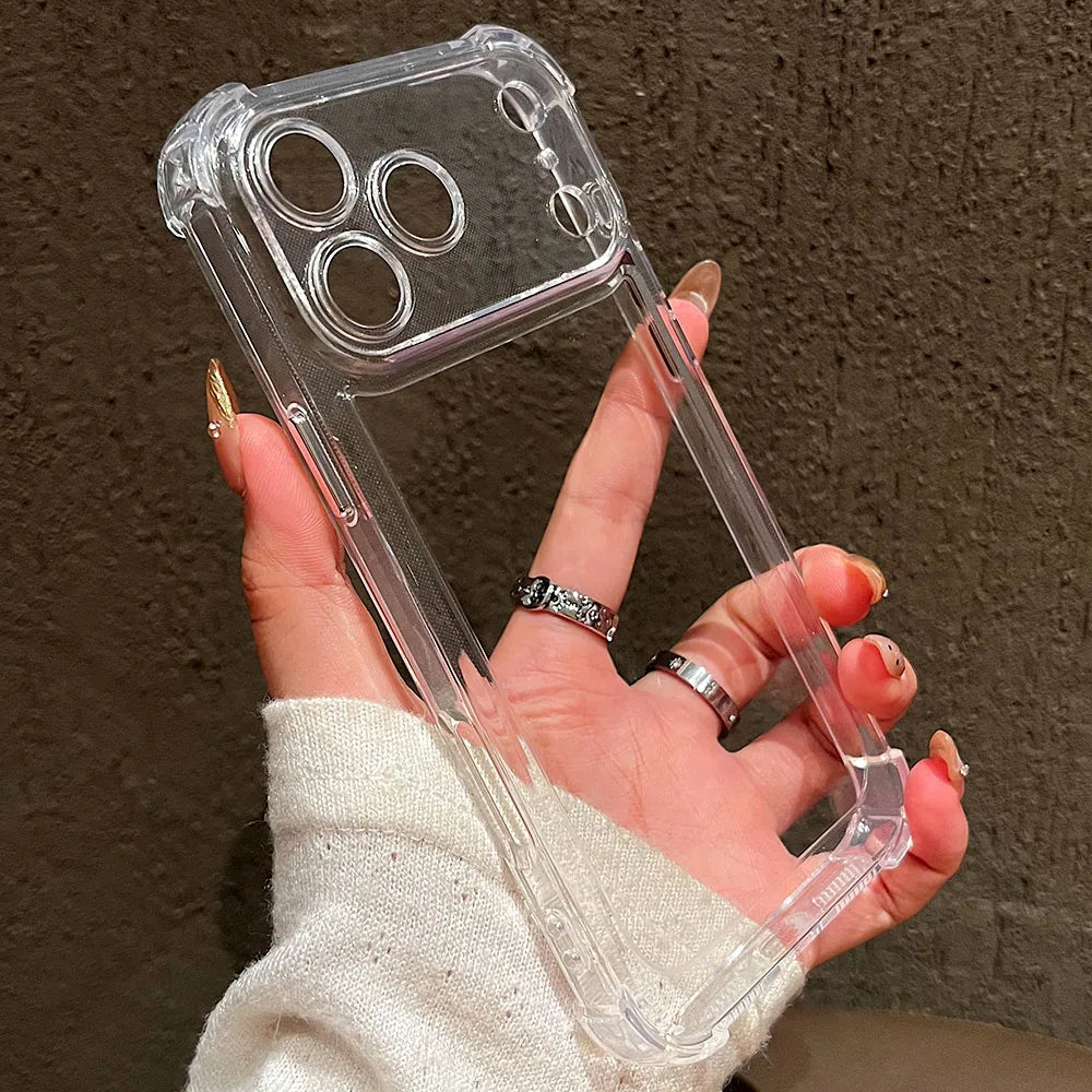 Luxury Transparent Silicone Phone Case For iPhone's