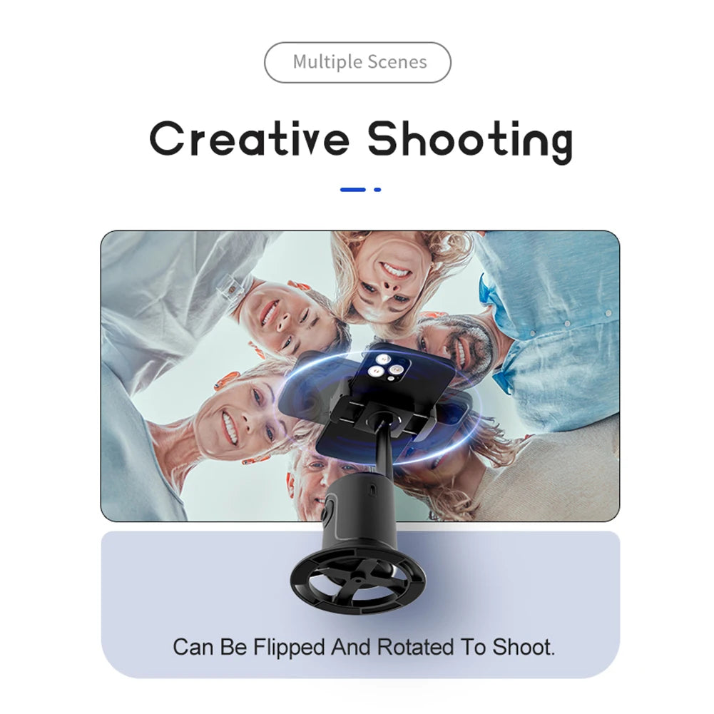 AI-Powered Smartphone Gimbal Stabilizer 360° Auto Tracking Selfie Stick Tripod for Live Broadcast Vlog Video Record Photography