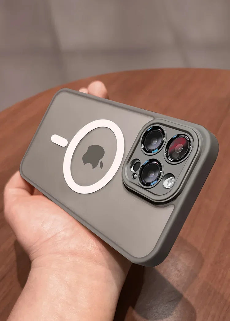 MagSafe Luxury Matte Translucent Armor Shockproof Case For iPhone