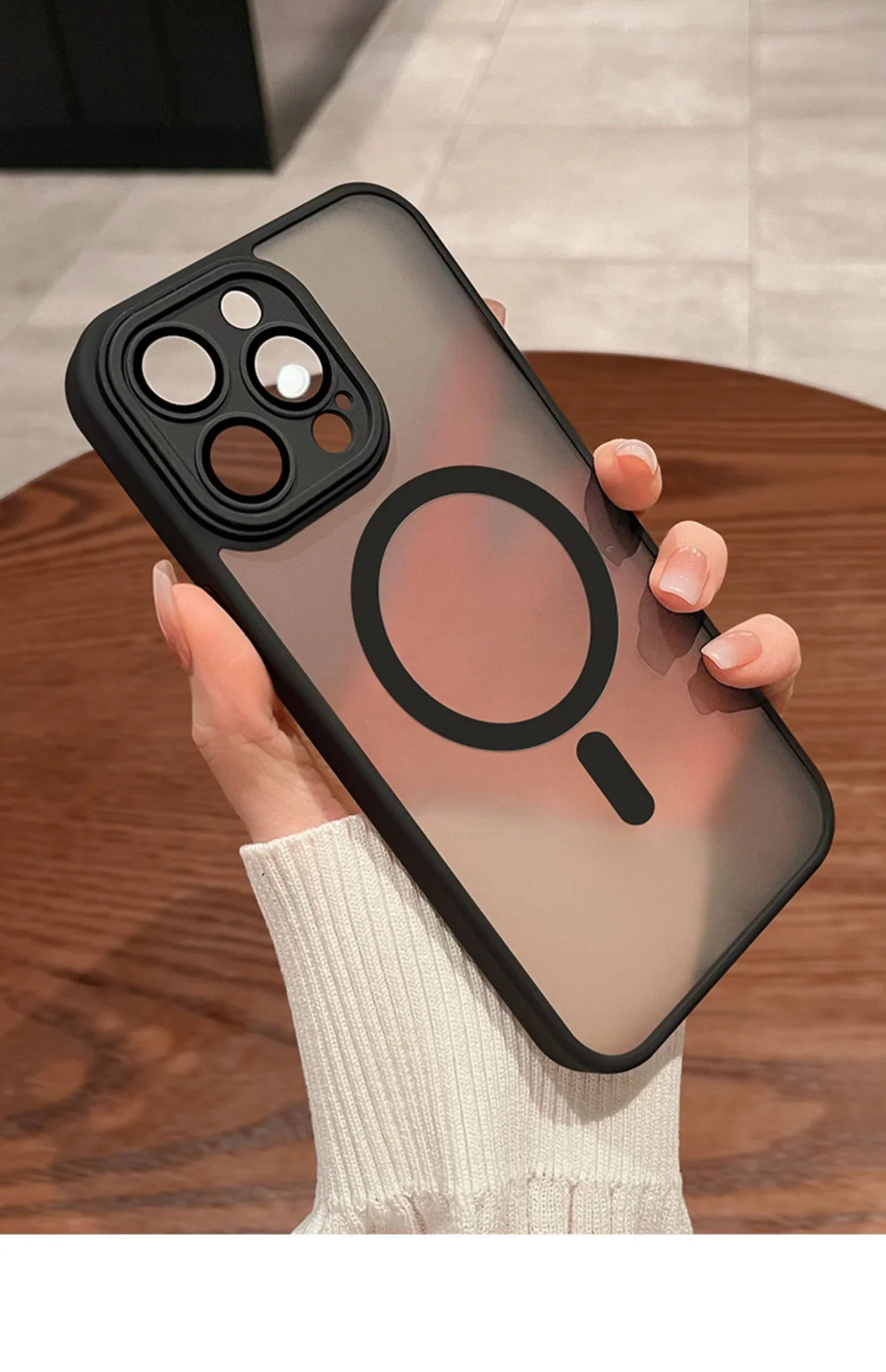 MagSafe Luxury Matte Translucent Armor Shockproof Case For iPhone