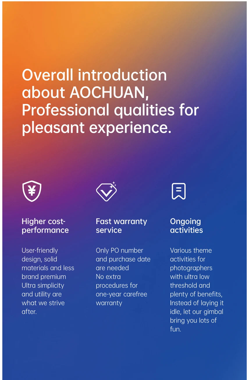 AOCHUAN 3-Axis Handheld Gimbal Stabilizer SmartXE for iPhone & Android AI Face Tracking