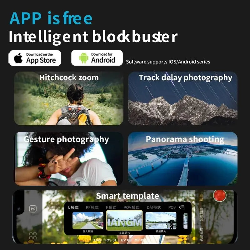 AOCHUAN 3-Axis Handheld Gimbal Stabilizer SmartXE for iPhone & Android AI Face Tracking