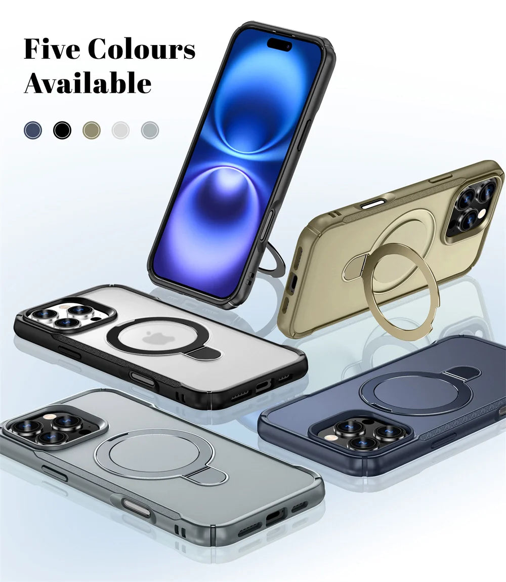 Fold MagSafe Stand Phone Case For iPhone Anti-slip Bumper Cover