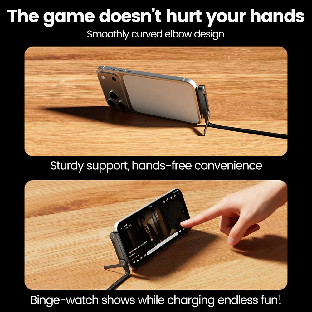 240W USB C to USB C Fast Charging Foldable Bracket Charging Cable