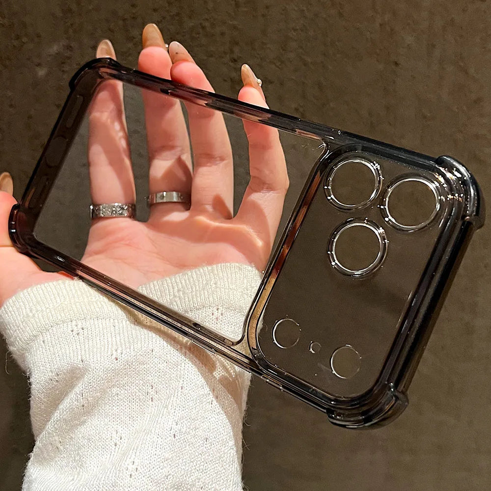 Luxury Transparent Silicone Phone Case For iPhone's