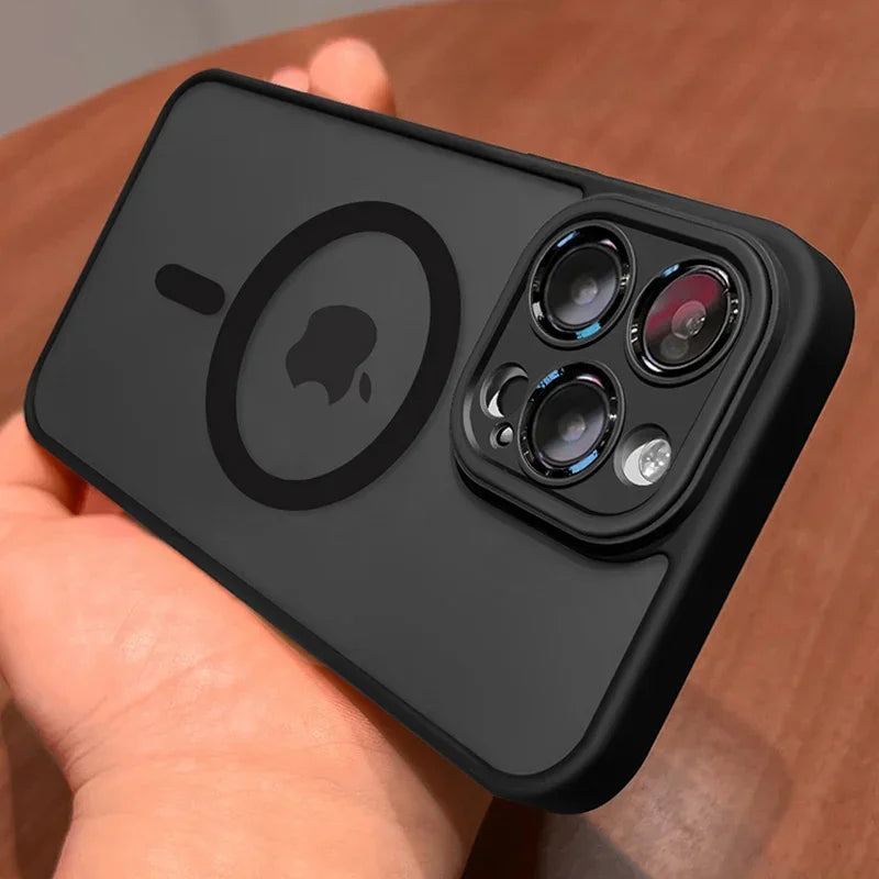 MagSafe Luxury Matte Translucent Armor Shockproof Case For iPhone